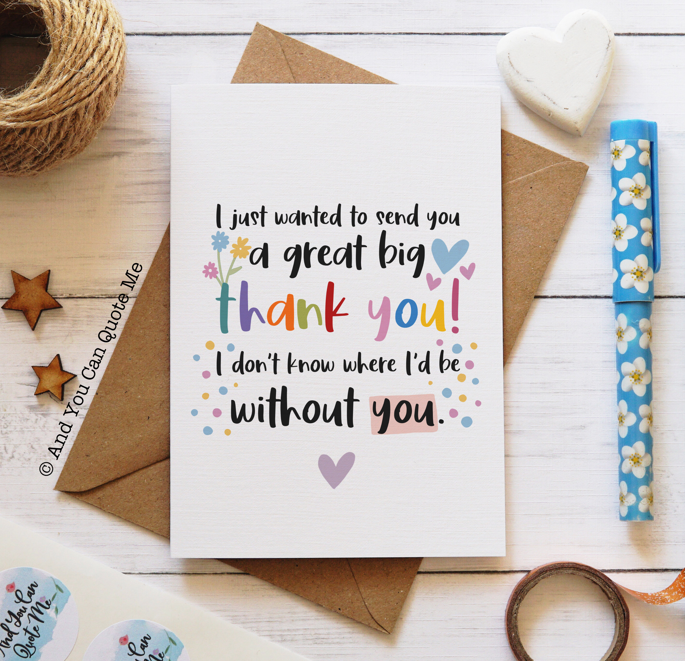 thank you card for friend