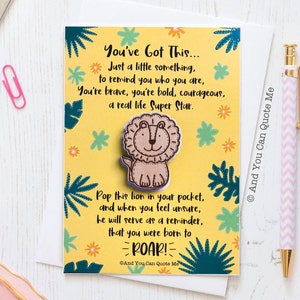 Pocket Hug, You Got This, Be Brave, Anxiety Card, First Day at School, Self Confidence Gift, Believe in Yourself, And You Can Quote Me image 1