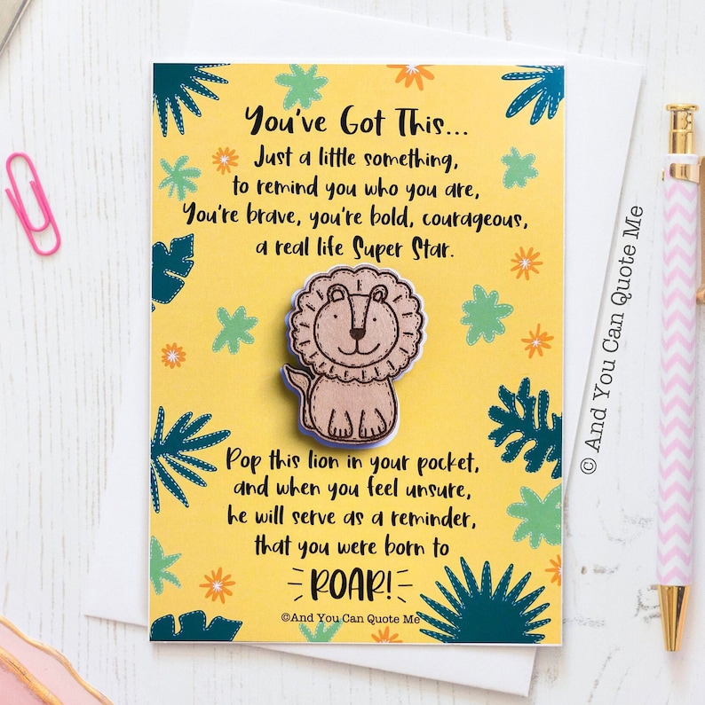 Pocket Hug, You Got This, Be Brave, Anxiety Card, First Day at School, Self Confidence Gift, Believe in Yourself, And You Can Quote Me image 1