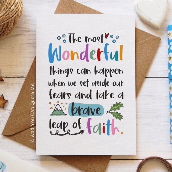 Positivity Card, New Beginnings, New Start Card, New Job, Anxiety Card, Believe in Yourself, Motivational Quote, And You Can Quote Me
