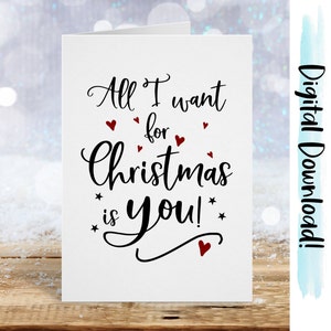 Tarjeta de Navidad imprimible, tarjeta de Navidad de prometido, tarjeta de marido imprimible, esposa de tarjeta de Navidad, Navidad de novio, descarga digital
