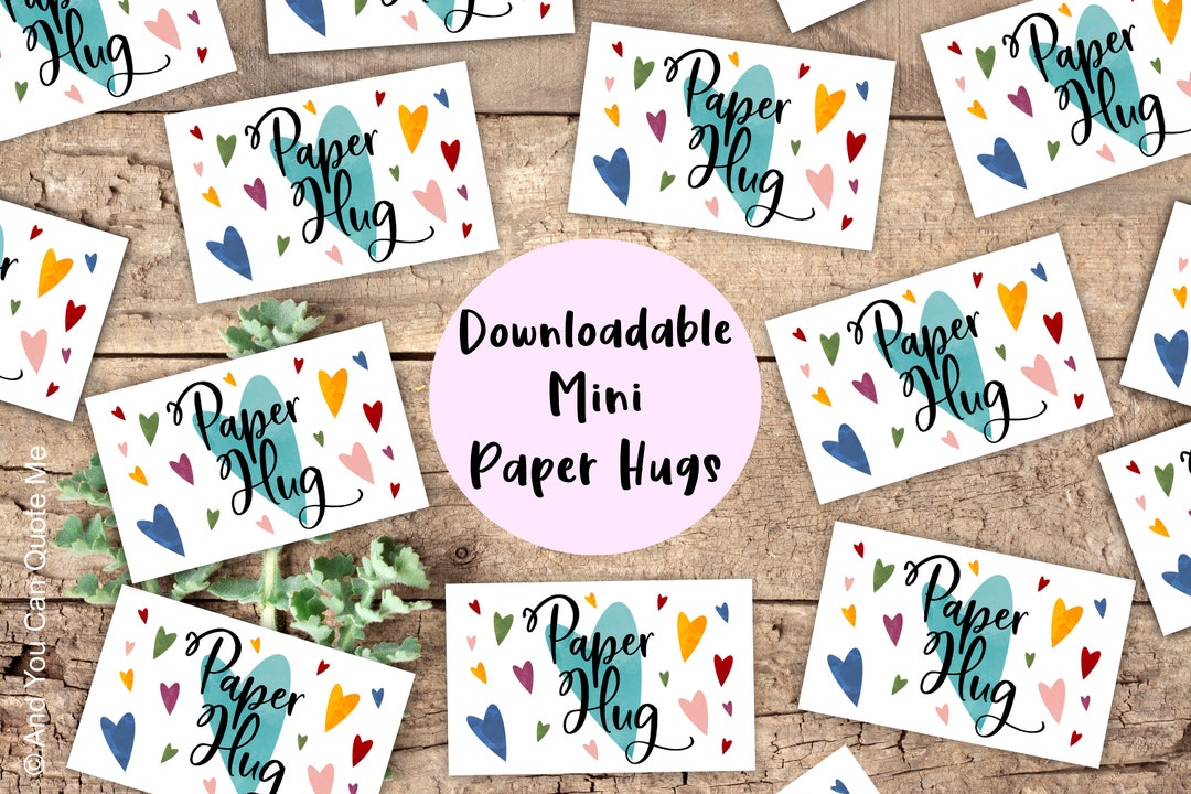 Paper Hugs Mini Cards Printable Positivity Cards Paper Etsy