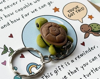 You've Got This, Turtle Keychain, Believe in Yourself, You Can Do It, Encouragement Gift, Keepsake Keyring, Motivational Poem, New Job Gift