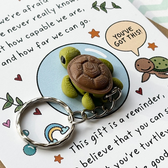You've Got This, Turtle Keychain, Believe in Yourself, You Can Do It, Encouragement Gift, Keepsake Keyring, Motivational Poem, New Job Gift