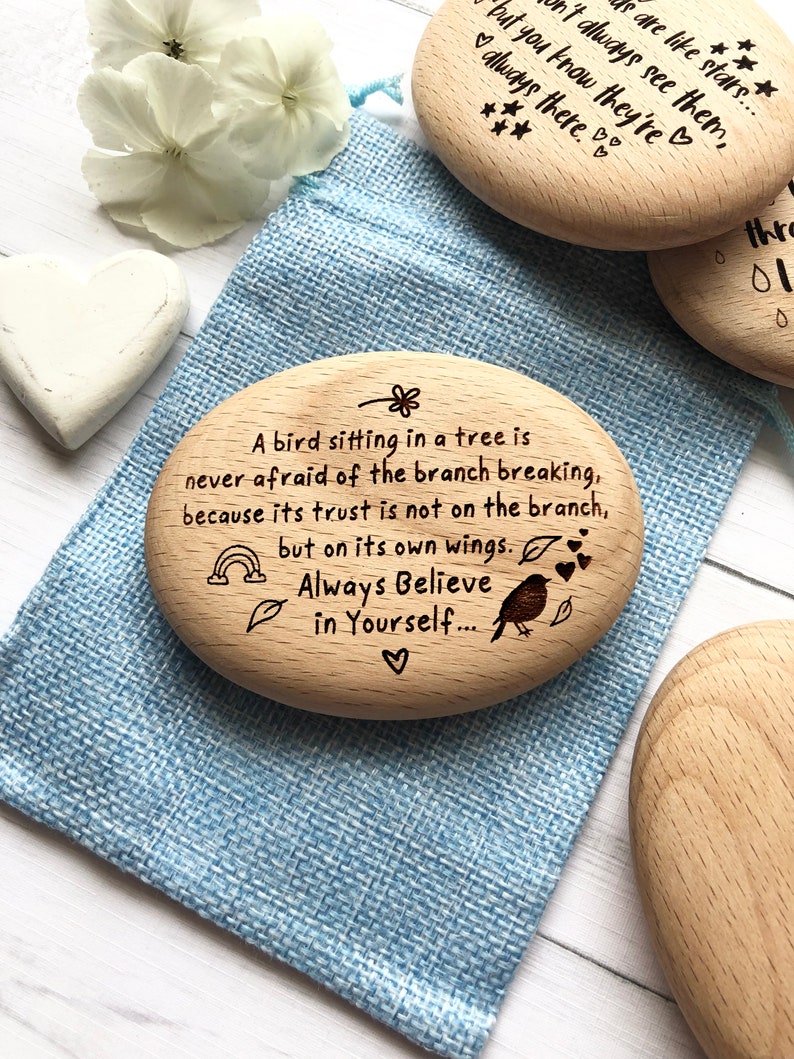 Believe in Yourself, Encouragement Gift, Self Belief Gift, Confidence Quote, Engraved Gifts, Keepsake Pebble, Gift for Daughter, Positivity image 5