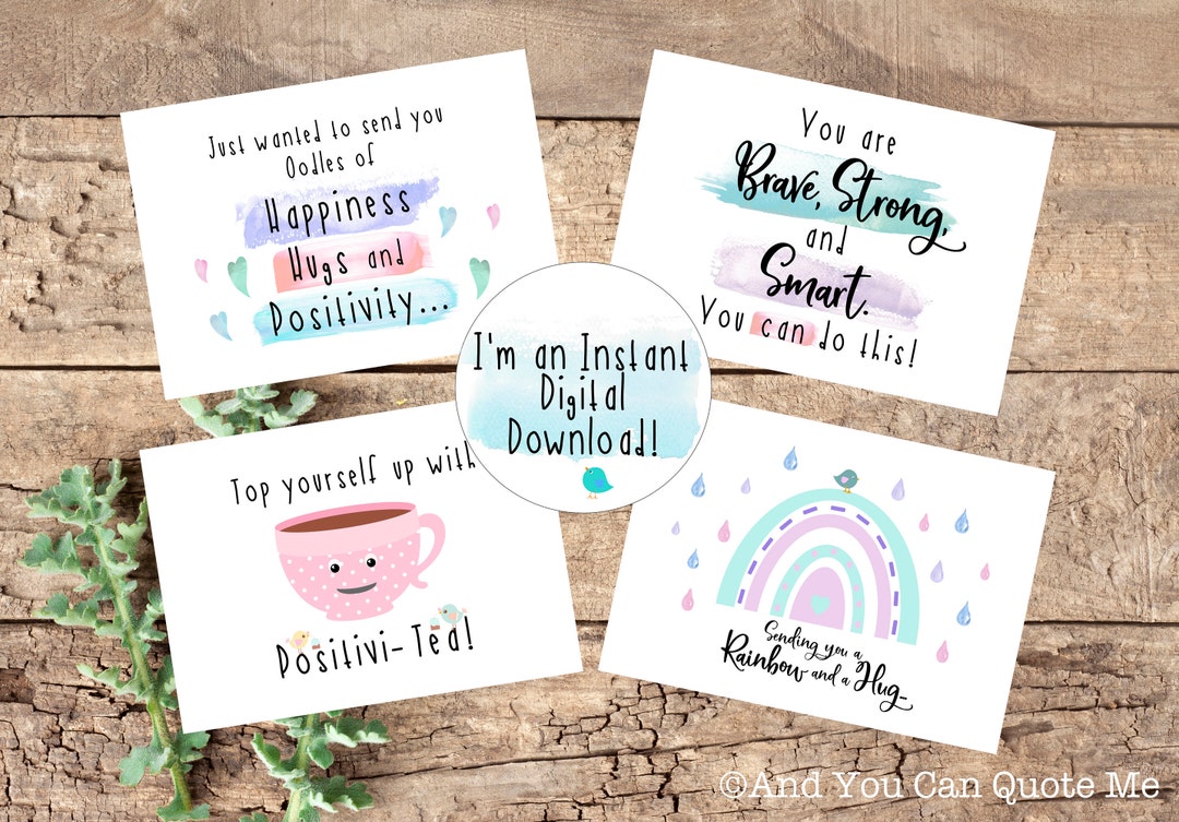 Printable Positivity Postcards Postcard Set Instant - Etsy