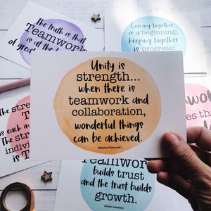 Teamwork Postcards Thank You Team Team Quotes Positive - Etsy