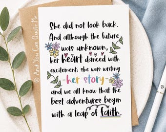 New Adventure Card, Encouragement Card, Motivational Quote, You Got This, Fresh Start, Break Up Card, Divorce Card, New Job Card, Girl Boss