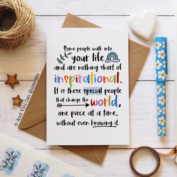 Inspirational People Card Positivity Card Mentor Card Thank - Etsy