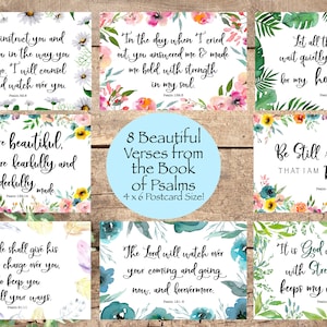 4x6 Bible Verse Cards Psalms Quotes Instant Download Cards | Etsy
