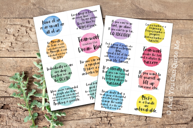 Mini Teamwork Positivity Cards, Teamwork Quotes, Staff Positivity ...