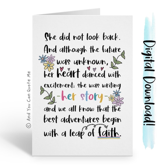 Printable Card, New Adventure, Instant Download, New Job Printable, Fresh Start Card, Divorce Card, New Beginnings, And You Can Quote Me