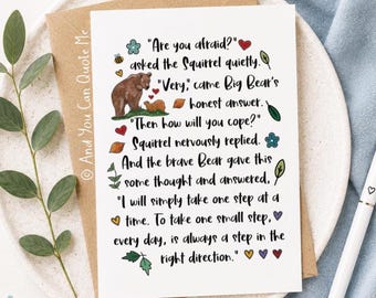 One Step at a Time, Thinking of You, Challenging Times, Encouragement Card, Fighting Cancer, Bereavement Verse, And You Can Quote Me