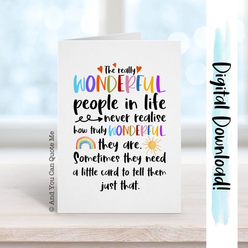 Thank You Printable Card / Instant Download PDF / Card - Etsy