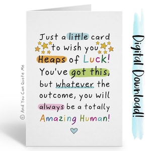 Good Luck Print, du hast das, Exam Luck, sofortiger Download, digitale Karte, Fahrprobe druckbare und Card Download, du kannst mich zitieren