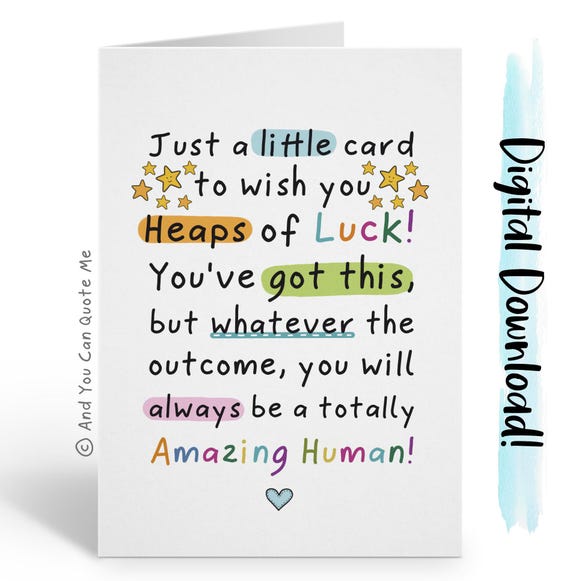 MOglie Personalised Gold Star Good Luck Card - Handmade For New Job, Exams, Driving Test