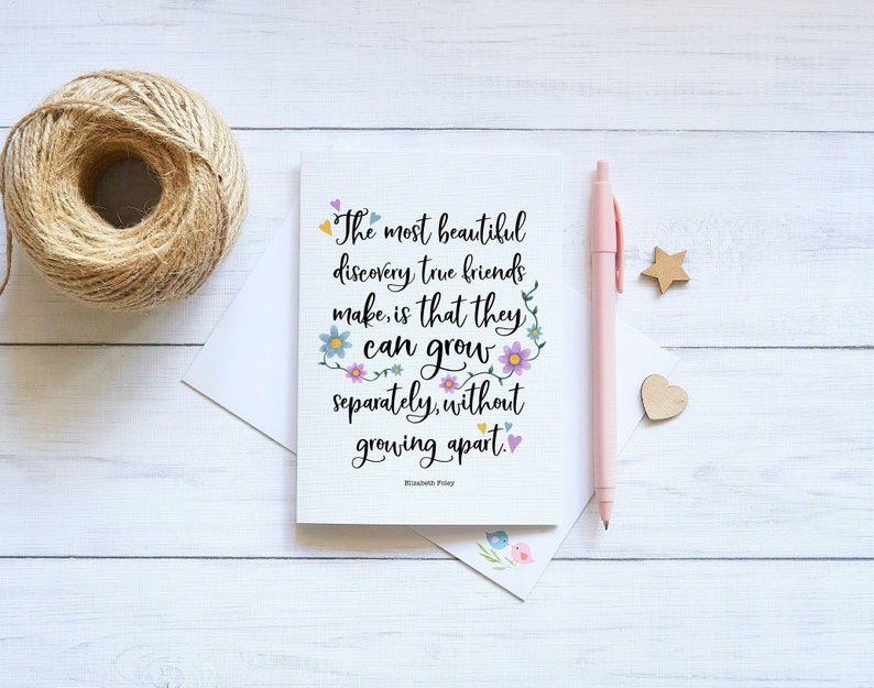 Friendship Card Best Friend Card Thank You Card Long Etsy UK