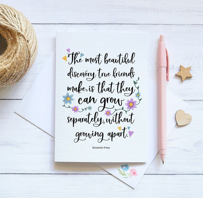 Friendship Card Best Friend Card Thank You Card Long Etsy Ireland