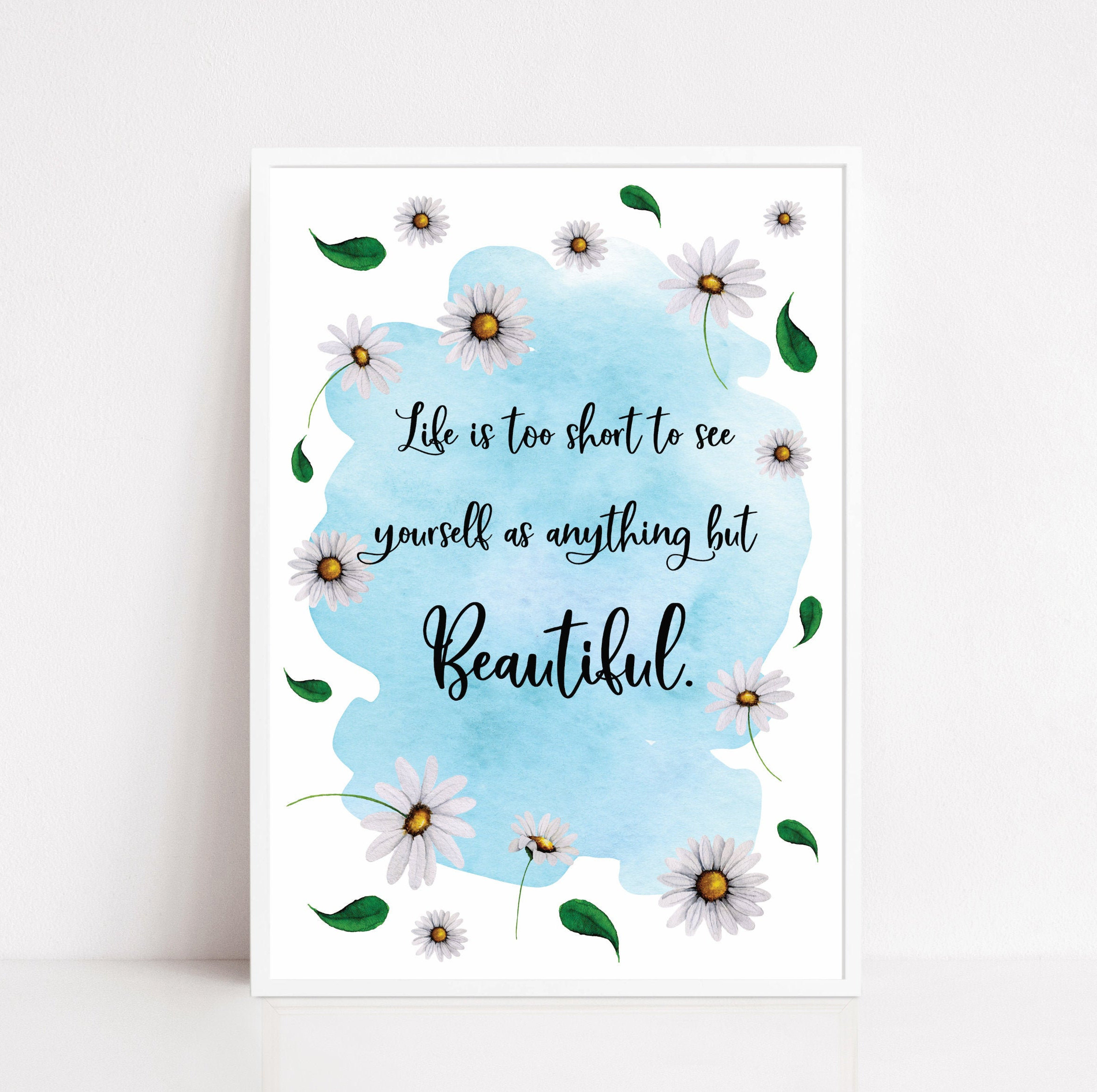 Self Esteem Quote Quote Art Print Digital Wall Art Floral | Etsy