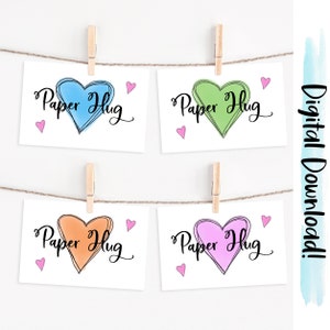 Druckbare Positivität Postkarten, Sofortiger Download, Paper Hug Karten, Thinking of You Karten, Aufmunterung, Just weil Postkarten, Hinweiskarten-Set