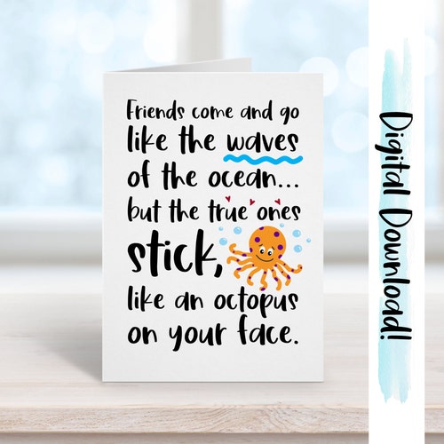 Friendship Printable Thank You Card Instant Download - Etsy