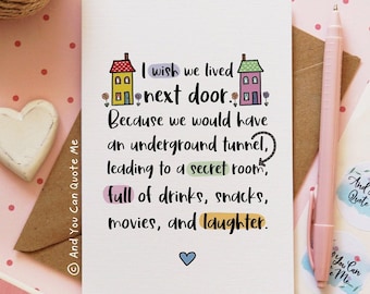 Best Friend Card, Bestie Card, Friendship Card, Funny Friend Card, Miss You, Sister Card, Mother Daughter, And You Can Quote Me
