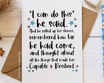 Male Encouragement Card, Anxiety Card for Him, Man Confidence Card, I Can Do This, Male Positivity, Brother Card, Husband Encouragement