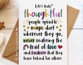 Thoughtful Person, Appreciation Card, Thank You Card, Appreciate You, Thank You Friend, Supportive Friend, And You Can Quote Me