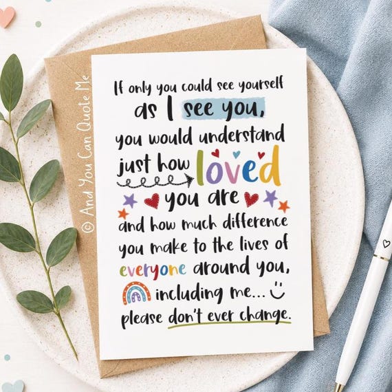 You are Loved, Self Esteem Card, Anxiety Card, Self Confidence Card, Friendship Card, Positivity Card, Just Be You, Depression Card
