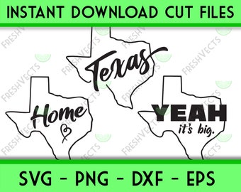 Texas State SVG Bundle | SVG Cut File for Cricut and Silhouette | Commercial Use | Instant Download | Home | TX | 5 Unique Images!