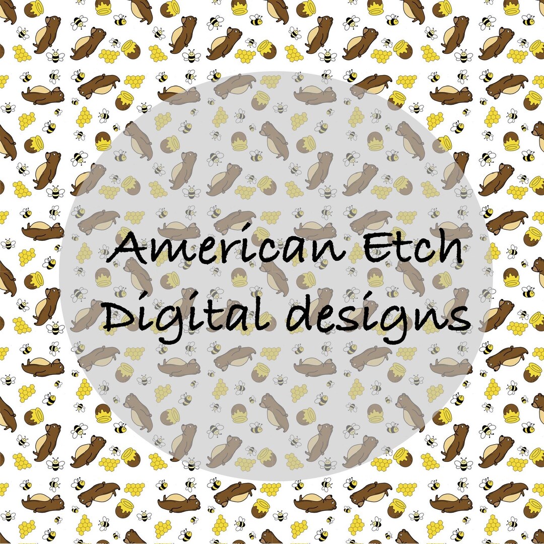 Bears, Bees and Honey Seamless Pattern Etsy