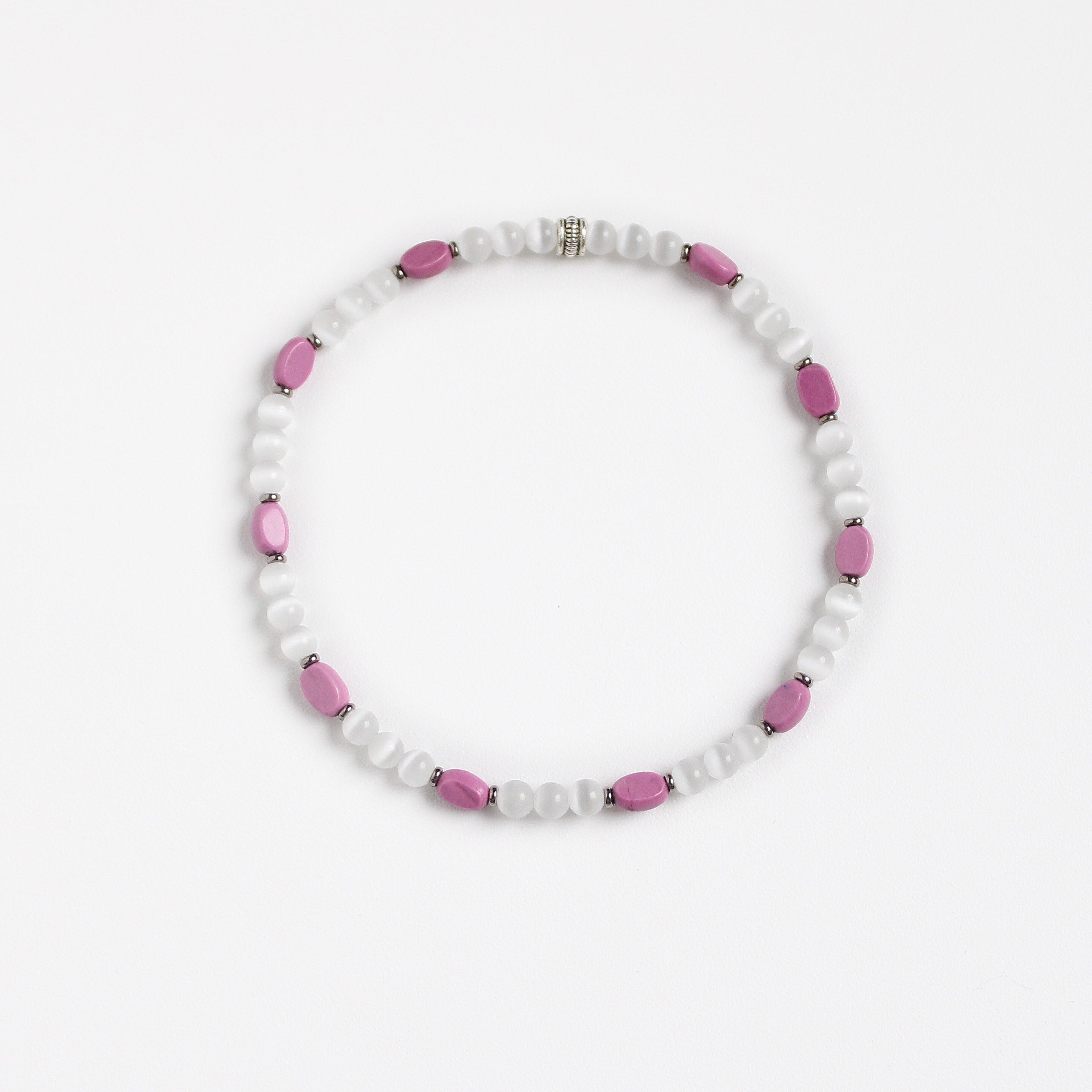Pink White Anklet Beaded Anklet Minimalist Anklet Dainty Anklet White ...