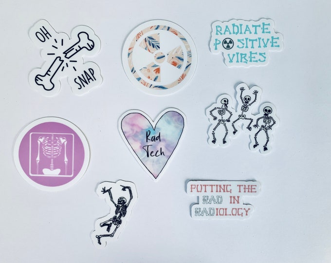 Cute Radiology Sticker Pack Radiology Stickers Xray Tech Etsy