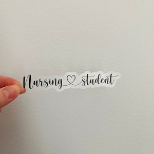 Clear Cursive Nursing Student Sticker, Nursing Sticker, Medical Sticker ...