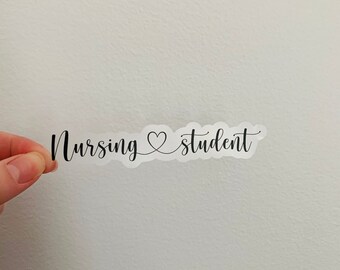 Clear Cursive Nursing Student Sticker, Nursing Sticker, Medical Sticker, Healthcare, Nurse Sticker, Nursing Gifts, Future Nurse Sticker
