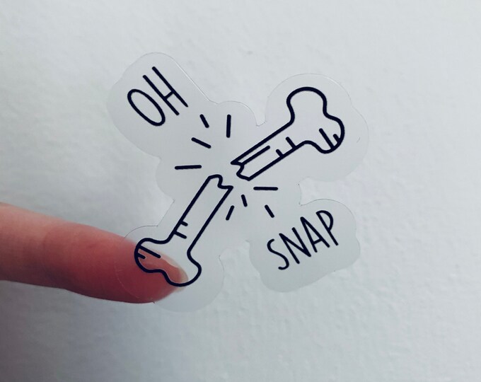 Clear Oh Snap Sticker, Radiology Stickers, Skeleton Sticker, Xray