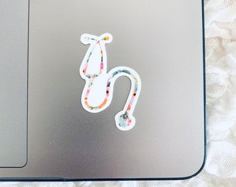 Colorful Floral Stethoscope, Nursing Sticker, Nursing Student Sticker, Anatomy Decal Sticker, Nurse Gift,Medicine,Healthcare,RN Sticker