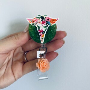 Nursing Badge Reel, Nurse Badge Reel,Cute Badge Reel, Floral Badge Reel, Badge Reel Medical, Retractable Badge Reel, Nursing Badge,