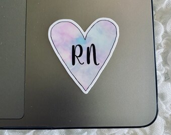 Colorful RN Heart Sticker, Nursing Sticker, Nursing Student,Nurse, RN Sticker, Nurse Gift, Healthcare Sticker, Cute Anatomy Decal Sticker