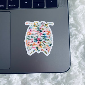 Floral Thoracic Cavity Sticker, Nursing Sticker, Nursing Student Sticker, Anatomy Decal Sticker, Nurse Gift, Medicine, Healthcare,RN Sticker