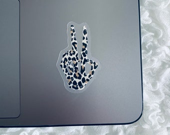 Cheetah Peace Sign Skeleton Sticker: Radiology Tech Gift