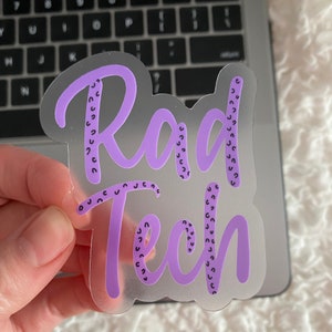 Clear Cheetah Rad Tech Heart, Radiology Sticker, Rad Tech, Radiology Technologist, Xray Tech, Radiology Decal, Radiologist, radiology Gifts