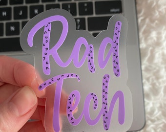 Clear Cheetah Rad Tech Heart, Radiology Sticker, Rad Tech, Radiology Technologist, Xray Tech, Radiology Decal, Radiologist, radiology Gifts