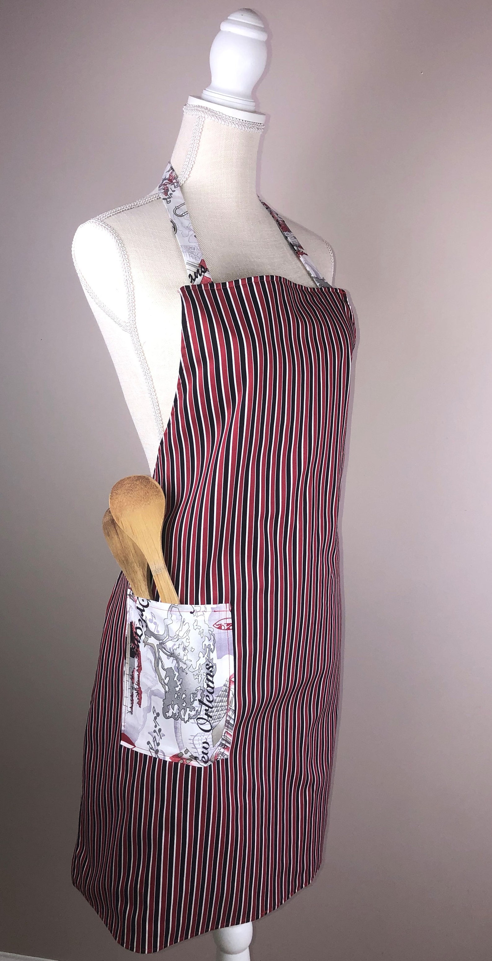 Delantal de mujer reversible / delantal para la cocina / | Etsy