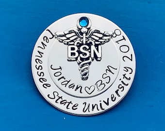 Personalized Pin for BSN / BSN Gift /bsn /Nurses / Nursing Student Gift /  Nursing Pinning Ceremony / RN pin / Nurse Gift / Nursing Graduate