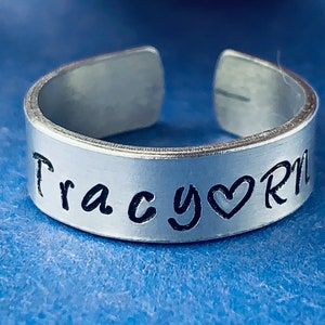 Personalized RN Ring / Nurse gift / hand stamped ring / Gift for Nurse / wrap ring / Ring for bsn / LPN / NP / graduation gift / custom ring