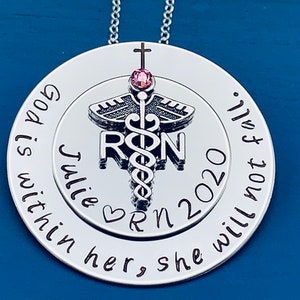 Personalized Pin for RN / Rn Gift /bsn pin/ Nursing Student Gift / Nursing Pinning Ceremony / RN pin / Nurse Pin / God is within her image 2