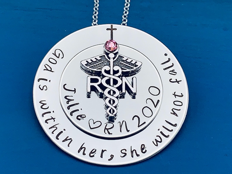 Personalized Pin for RN / Rn Gift /bsn pin/ Nursing Student Gift / Nursing Pinning Ceremony / RN pin / Nurse Pin / God is within her image 2