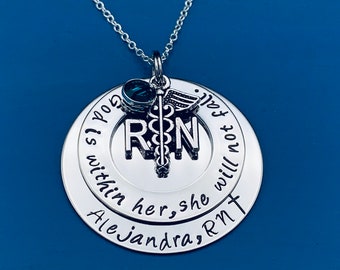 Personalized Necklace for RN / Rn Gift /bsn /Nurses / Nursing Student Gift /  Nursing Gift / RN Necklace / She Believed She Could So She Did