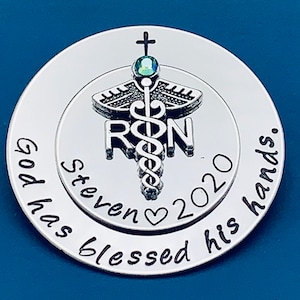 Personalized Pin for RN / Rn Gift /bsn pin/ Nursing Student Gift /  Nursing Pinning Ceremony / RN pin / Nurse Pin / God is within her